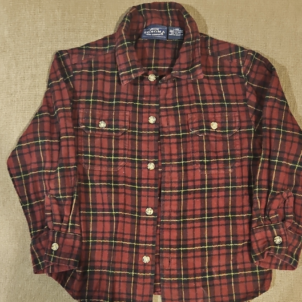 Sonoma Classic Red and Black Flannel Button Down